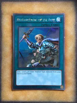 Yugioh Reinforcement of the Army NKRT-EN026 Platinum Rare Limited Edition LP - Image 1