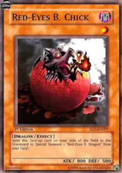 Red-Eyes B. Chick - SD1-EN007 - Common - Unlimited Edition - Damaged - Image 1