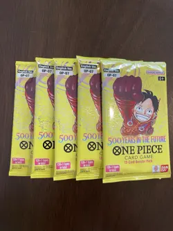 One Piece 500 Years In The Future OP-07 Five 5 Booster Packs Lot English - Image 1