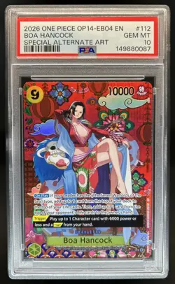 2026 One Piece OP14-EB04 EN Boa Hancock Special Alternate Art #112 PSA 10 - Image 1