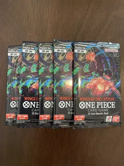 One Piece Wings Of The Captain OP-06 Five 5 Booster Packs Lot English - Image 1