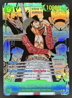 2026 One Piece Azure Sea's Seven Dracule Mihawk Secret Rare Manga Art #OP14-119 - Image 1