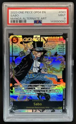 2023 One Piece OP04 EN Sabo Manga Alternate Art #OP04-083 PSA 9 MINT - Image 1