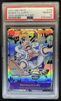 2023 One Piece New Era Monkey.D.Luffy Secret Rare Manga Art #OP05-119 PSA 10 - Image 1