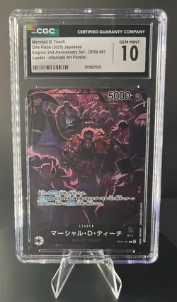 ONE PIECE MARSHALL D. TEACH 2ND ANNIVERSARY LEADER OP09-081 CGC 10 JAPANESE - Image 1