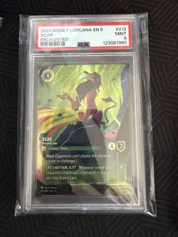 2024 DISNEY LORCANA EN 5-SHIMMERING SKIES ENCHANTED SCAR - VENGEFUL LION PSA 9 - Image 1
