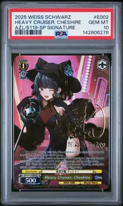 Weiss Schwarz Azure Lane Heavy Cruiser Chesire SP Signature Holo PSA 10 Gem Mint - Image 1