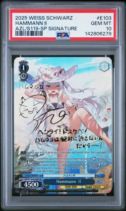 Weiss Schwarz Azure Lane Hammann SP Signature Holo PSA 10 Gem Mint - Image 1