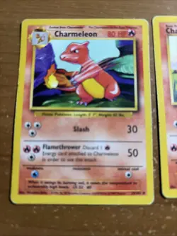 BASE SET POKEMON TCG Cards - CHARMELEON 24/102 & Charmander 46/102 Heavy Played - Image 2