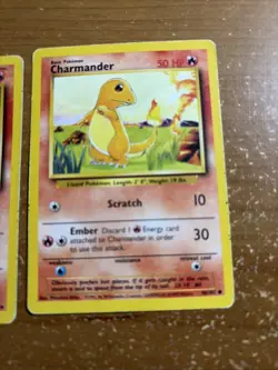 BASE SET POKEMON TCG Cards - CHARMELEON 24/102 & Charmander 46/102 Heavy Played - Image 3