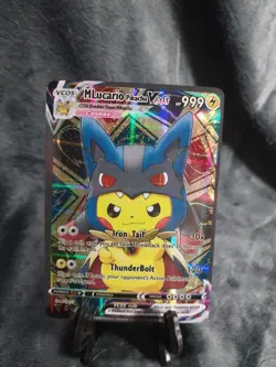 M Lucario Pikachu Pokemon Fan Art Custom Card - Image 1