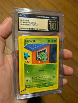 (POP 2) CGC 10 PRISTINE Spinarak Pokemon Aquapolis 2003 Card 62/147 - Image 1