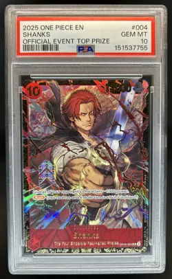2025 One Piece Shanks Official Event Top Prize Card Rare #OP09-004 PSA 10 - Image 1