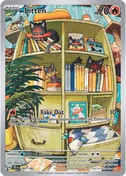 Litten - 167/162 - Pokemon Temporal Forces Illustration Rare Card NM - Image 1