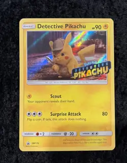 Pokemon Detective Pikachu SM170 Promo Stamped Holo 90 HP TCG Card 2019 - Image 1