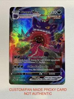 Fusion Strike Gengar VMAX 271 Alternate Alt Art Cust0m Fan Made DIY Card See Pic - Image 1