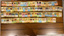93 Card Pokemon Base Set/Jungle/Fossil Card Lot Wizards of the Coast LP/MP - Image 1