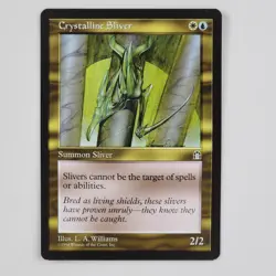 MTG Crystalline Sliver Stronghold NM White Blue Uncommon Magic Card Creature Vtg - Image 1