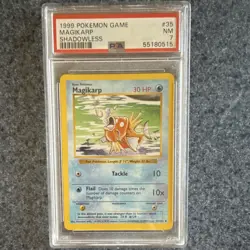 Pokemon TCG Magikarp Base Set Shadowless #35 PSA 7 Graded Card 1999 - Image 1