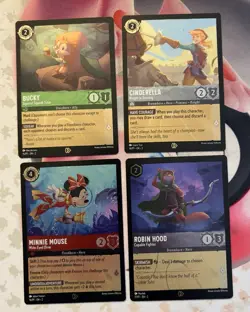 4 Lorcana Rise Of The Floodborn Promo Cards Minnie Mouse Cinderella Bucky Foil - Image 1