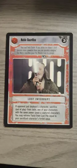 Star Wars CCG Noble Sacrifice Premiere R Card Decipher BB - Image 1