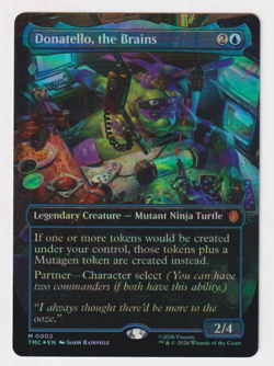 Donatello, The Brains Commander TMNT 0002 Mythic Borderless Foil NM MTG Magic - Image 1