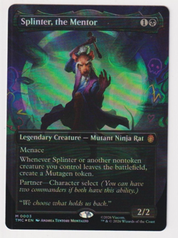 Splinter, The Mentor Commander TMNT 0003 Mythic Borderless Foil NM MTG Magic - Image 1