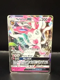Pokemon Sylveon GX Full Art Holo Card 92/145 Sm-Guardians Rising - Image 1