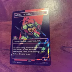Raphael, The Muscle Pixel Borderless SURGE FOIL Magic TMNT MTG Commander Mythic - Image 2