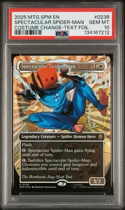 2025 MTG MARVEL'S SPIDER-MAN #0236 SPECTACULAR SPIDER-MAN PSA 10 - Image 1