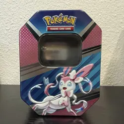 Pokemon TCG Sylveon Eeveelutions V Heroes Tin Pink & Blue - EMPTY - Image 1