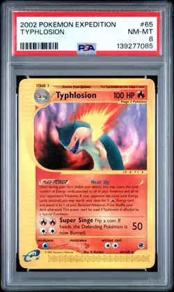 2002 POKEMON EXPEDITION #65 TYPHLOSION PSA 8 - Image 1