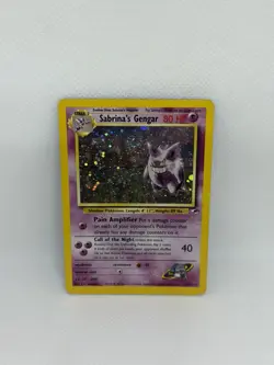 Sabrina's Gengar Holo Gym Heroes Unlimited with Swirl Damaged Pokemon Card - Image 1