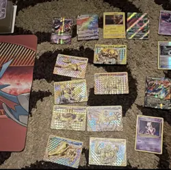 Pokemon TCG Holos Tin Playmat older cards rare ho-ho Card Lot Collectible Set - Image 2