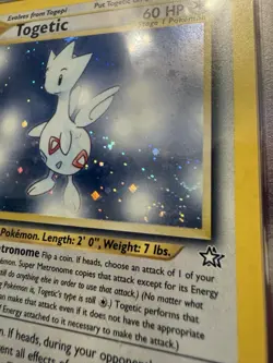 2000 Pokemon Neo Genesis 1st Edition #16 Togetic Holo PSA 8 NM-MT W Swirl - Image 3