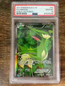 Pokemon Virizion (Full Art) 97/101 Noble Victories Holo PSA 10 - Image 1