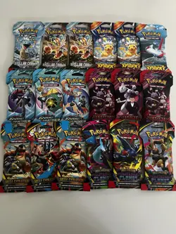 Pokemon Sleeved Booster Packs New Sealed Lot Of 18 - Image 1