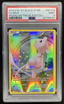 2013 Pokemon XY Promos Mew Full Art #XY110 PSA 9 - Image 1