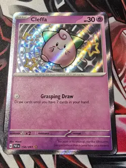 Cleffa 150/091 Paldean Fates Shiny Holo Rare Pokemon TCG - NM - Image 1