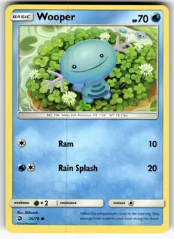 Wooper 25/70 Dragon Majesty LP Pokemon Card TCG - Image 1