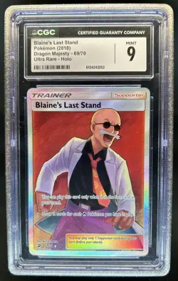 2018 Pokemon SM Dragon Majesty Blaine's Last Stand Ultra Rare #69/70 CGC 9 - Image 1