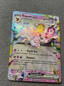 Espeon ex 034/131 Double Rare Pokemon Card Holo Texture Prismatic Evolutions NM - Image 3