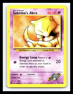 💥 SABRINA'S ABRA Gym Heroes Pokemon 2000 Vintage # 91/132 Non Holo - Image 1
