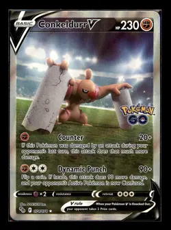 Conkeldurr V (Alternate Full Art) Ultra Rare Pokemon GO 074/078 NM - Image 1