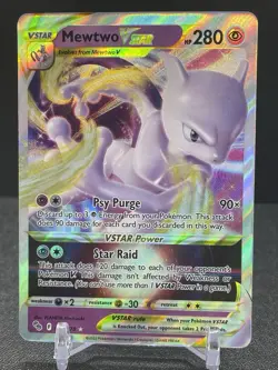 Pokemon Mewtwo VStar Ultra Rare Full Art #031/078 Pokemon Go Holo - Image 1