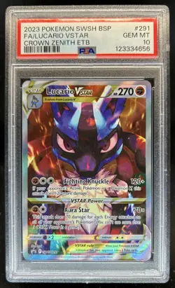 2019-2023 Pokemon SWSH Black Star Promos Lucario VST #SWSH291 PSA 10 - Image 1
