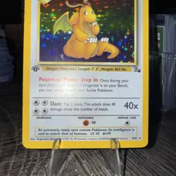 Pokemon TCG Fossil Dragonite 1st Edition Holo Rare 4/62 - Image 3