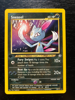 Pokemon Neo Genesis 1st Edition Non-Holo Sneasel 25/111 EX/NM Condition - Image 1