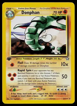 Pokemon Card - Donphan Neo Genesis 21/111 Rare 1st Edition - Image 1