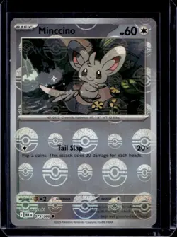 2025 Pokemon Black Bolt Minccino Reverse Holo Poke Ball Common #075/086 - Image 1